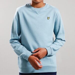 🌟LYLE & SCOTT🌟 BOYS COTTON CREWNECK SWEATSHIRT TEAL BLUE SZ 9 / 10